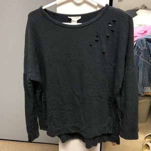 Distressed black sweatshirt